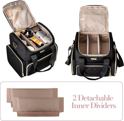 Large Cosmetic Bag with 3 Removable Case, Double Layer Travel Organizer with - Image 3