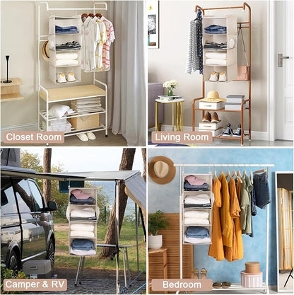 MAX Houser 4 Tier Shelf Hanging Closet Organizer, Closet Hanging Shelf - Image 4