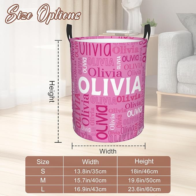 Custom Name Laundry Hamper, Personalized Laundry Basket - Image 3
