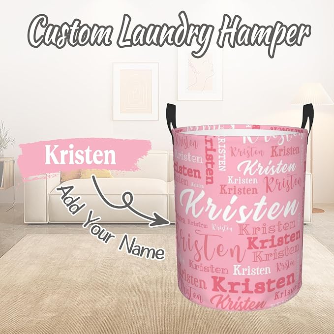 Custom Name Laundry Hamper, Personalized Laundry Baskets - Image 2