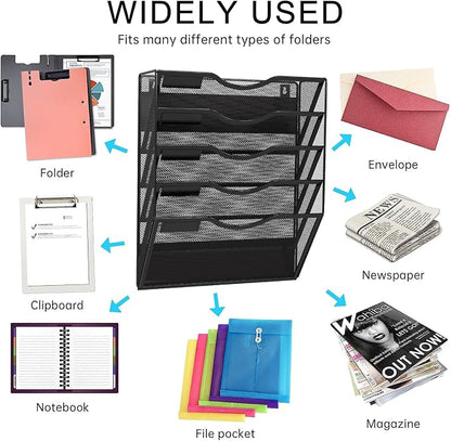 5-Tier Magnetic File Holder, No Drilling Installation File Cabinet Organizer - Image 5