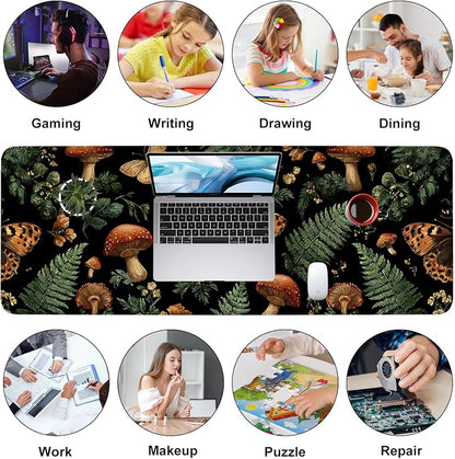 Vintage Butterfly Mushroom Mouse Pad – Large Extended Desk Mat 31.5 x 11.8 in– - Image 9