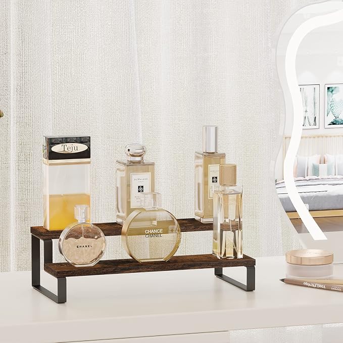 YINMIT Wooden Display Riser Stand, Tiered Perfume and Cologne Organizer Stand - Image 2