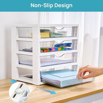Vtopmart Clear Desk Organizer, 4-Tier Assemble Desktop File Organizer - Image 6
