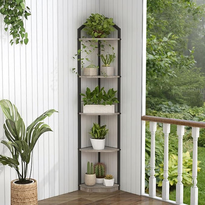 Fun Memories 5 Tier Corner Shelf, 70” Corner Shelf Stand, Corner Bookshelf - Image 7