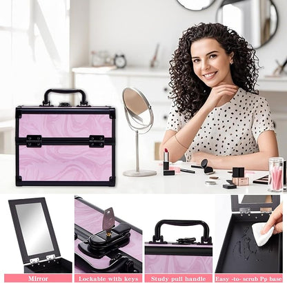 Makeup Train Case, Portable Makeup Case - Image 6