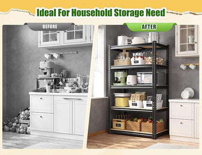 Set of 2 Storage Shelves 27.7"W Metal Shelving 2010LBS Garage Shelving Heavy - Image 7