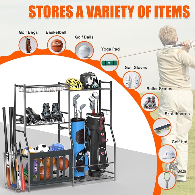 Ultrawall Golf Storage Organizer, Golf Bag Storage Stand - Image 6