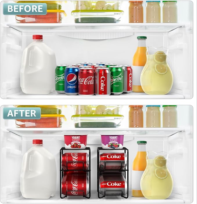 Sorbus 2-Pack Soda Can Dispenser Rack – Beverage Organizer - Image 6