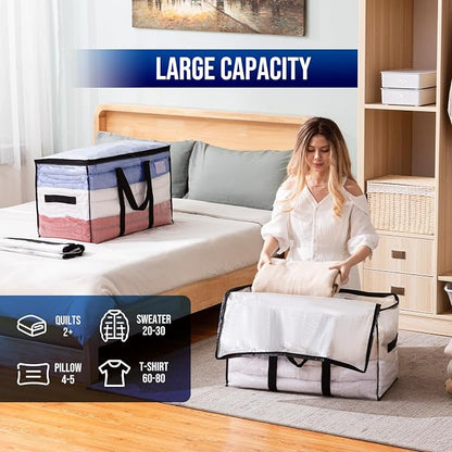 TAILI Extra Large Moving Bags, 6 Pack Clear Heavy Duty Totes - Image 4