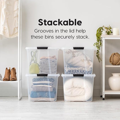 IRIS USA 72 Qt Stackable Plastic Storage Bins - Image 4