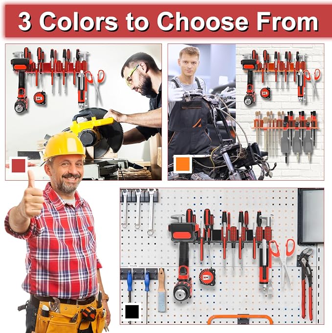Metal Screwdriver Organizer, Wall Mount Plier Organizer Hammer Holder, Hand - Image 7