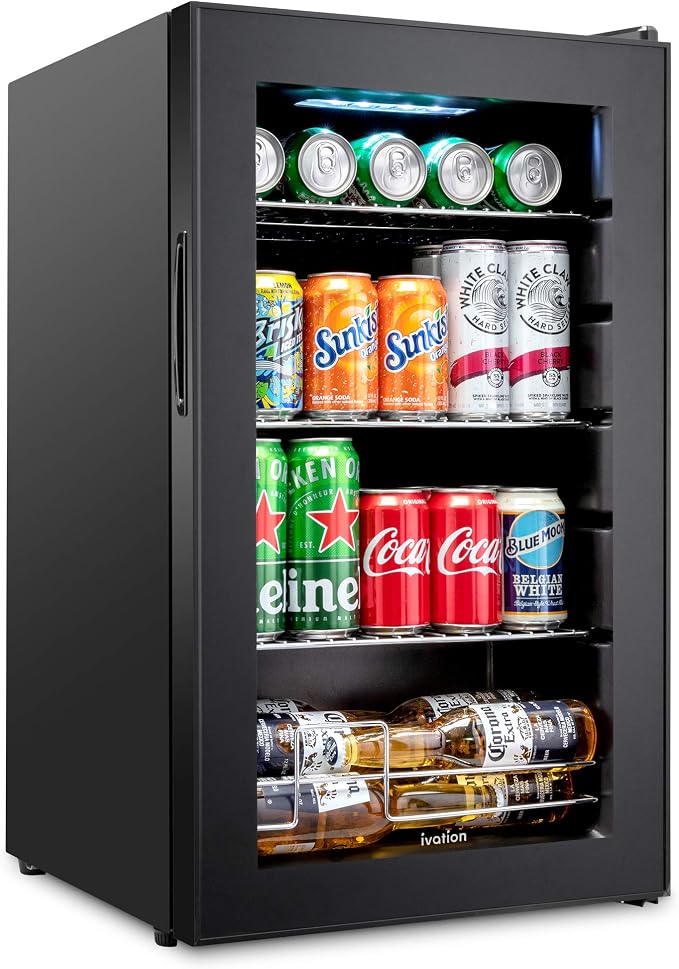 Ivation 101 Can Beverage Refrigerator, Freestanding Ultra Cool Mini Drink Fridge by Ivation