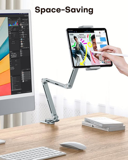 OMOTON Adjustable Tablet Stand for iPad, Desk Phone Holder for Bed - Image 7