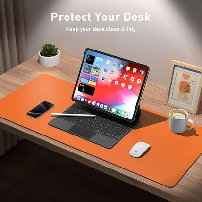 Aothia Leather Desk Pad Protector, Mouse Pad, Office Desk Mat, Non-Slip PU - Image 3