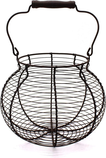 CVHOMEDECO. Antique Wire Egg Basket - Image 3