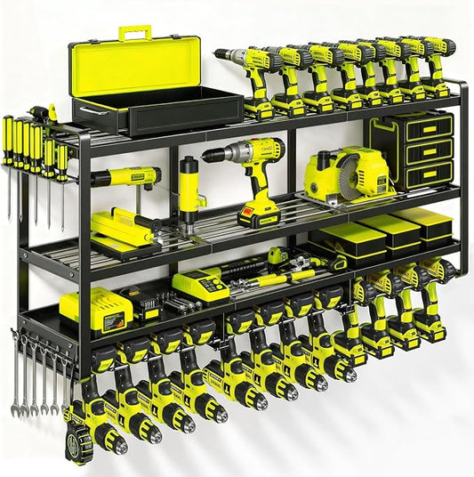 49" Heavy Duty Wall Mount Power Tool Organizer, 4-Tier Storage Rack by Unknown