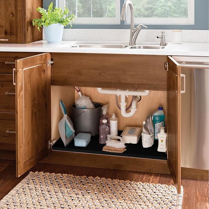 Under Sink Mat, Silicone Waterproof Under Sink Liner, Sink Cabinet Organizer - Image 4