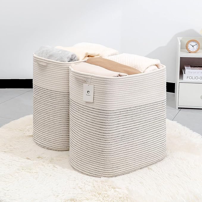 Storage Baskets for Clothes Fabric Cotton Rope Storage Basket - Image 3