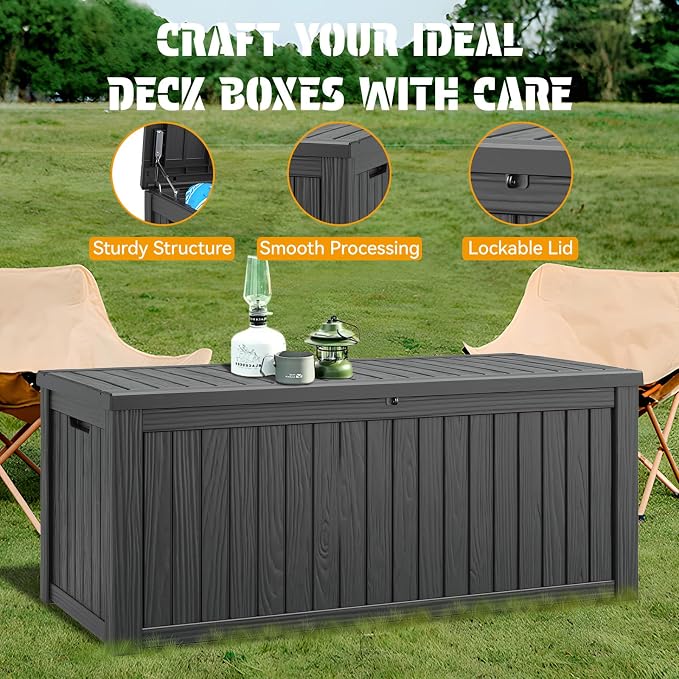 NUNU LAB 220 Gallon Outdoor Storage Box Waterproof, Outside Package Delivery - Image 5