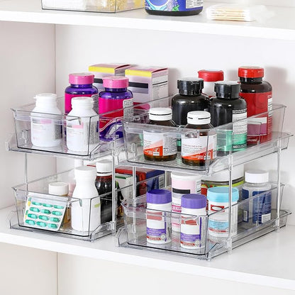 2 Tier Clear Organizer with Dividers - Image 4