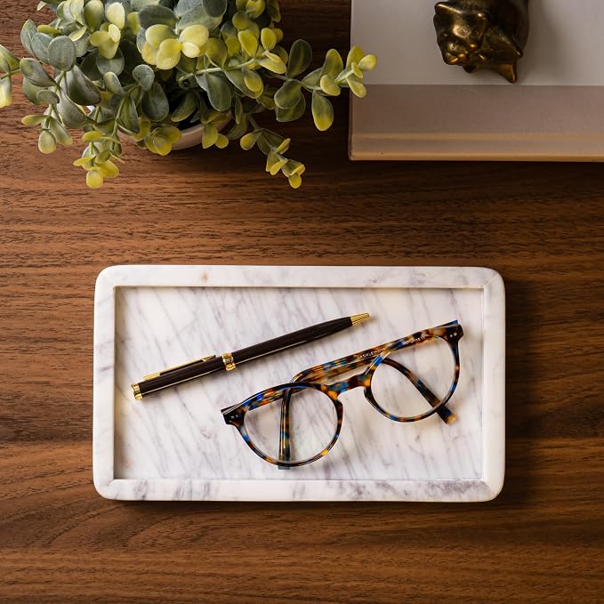 Cork & Mill Marble Tray for Bathroom Countertop, Kitchen Counter, or Catchall - Image 4