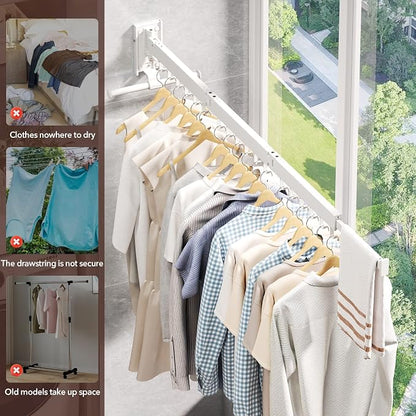 Clothes Drying Rack, Laundry Drying Rack Wall Mount, Wall Mounted Clothes Rack - Image 5