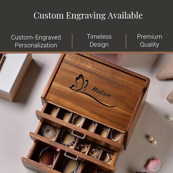 Shanik Personalized Wooden Jewelry Box - Image 8
