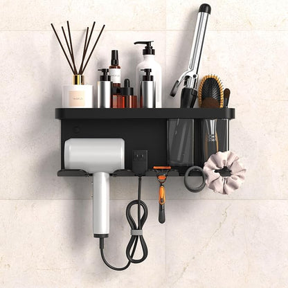 Hair Dryer Holder Wall Mounted Adhesive/Drilling, Hair Dryer Storage Organizer - Image 9