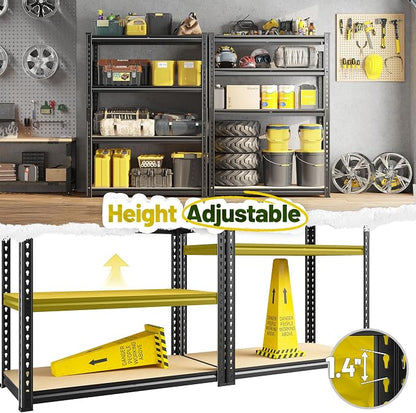 48" H Storage Shelves 31.5" W Garage Shelving Adjustable 1600LBS Metal Shelving - Image 7