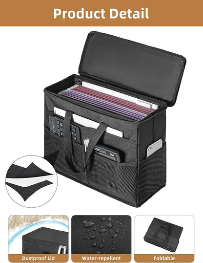 Qozary 2 Pack File Folder Organizer Box-Hanging File Tote Bag - Image 6