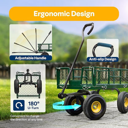 VIVOHOME Heavy Duty 880 Lbs Capacity Mesh Steel Garden Cart Folding Utility - Image 7