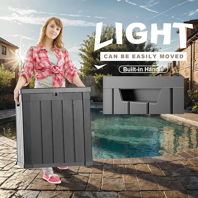 51 Gallon Outdoor Deck Box, Storage Lockable Waterproof Patio Furniture - Image 4