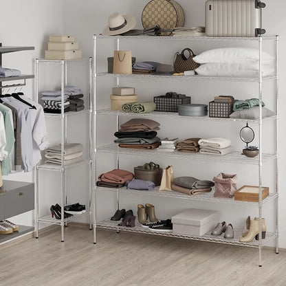 21" Deep x 72" Wide x 86" Height Wire Shelving Kit | 6-Tier | NSF Commercial - Image 2