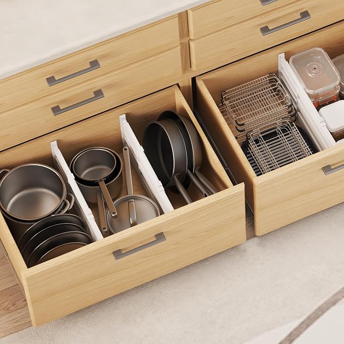 Lifewit 8" High 8 Pack Deep Drawer Dividers, 13.8-22.5" Adjustable Dresser - Image 10
