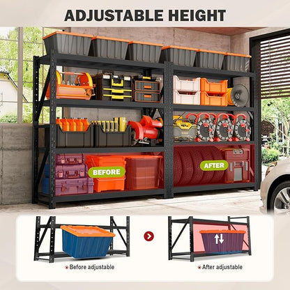 3000LBS Garage Shelving Heavy Duty, 32” W Storage Shelves, 4-Tier Adjustable - Image 4