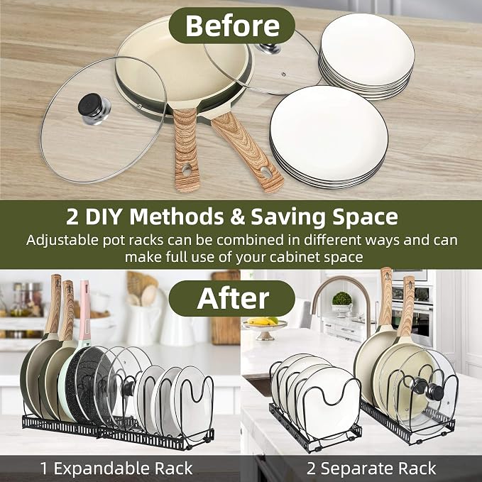ROOHUA Pot Rack -Expandable Pan Organizer - Image 2