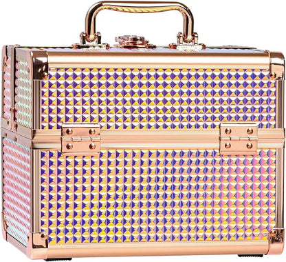 Makeup Case Organizer, Makeup Train Case, Trays Cosmetic Box Portable, - Image 7