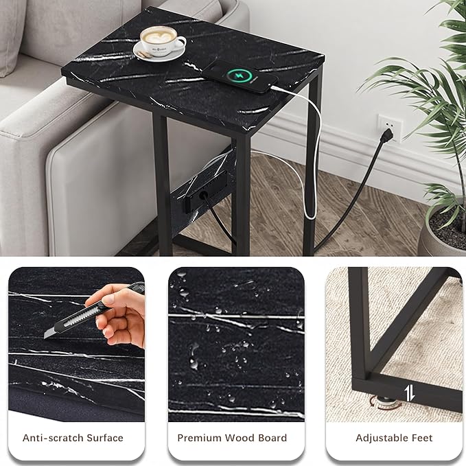 VECELO C Shaped End Side Table - Image 4