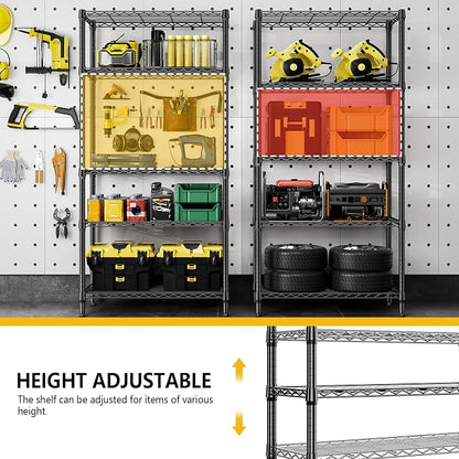 1250 lbs 5 Tier Shelf Metal Storage Shelves Shelving Wire Rack Heavy Duty - Image 7