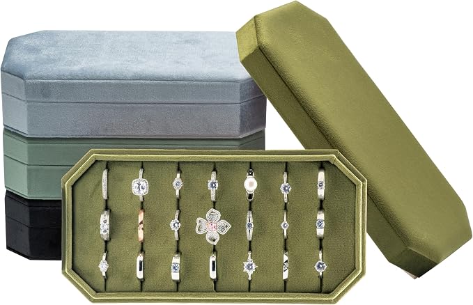 Velvet Ring Organizer Display Tray Jewelry Box Earring Holder Case - Image 7