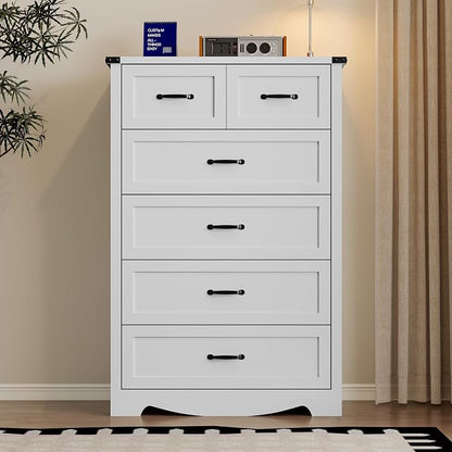 Tall 6-Drawer Dresser for Bedroom, Modern Wooden Chest of Drawers - Image 3