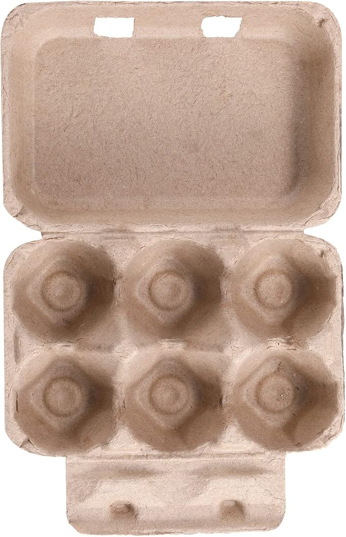 Half Dozen Egg Cartons 200 Pack, Blank Natural Pulp Box 6 Count - Image 6