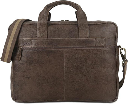 Leather briefcase 18 Inch Laptop Messenger Bags - Image 5