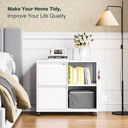 Metal File Cabinet, Lockable Lateral Filing Cabinet - Image 9