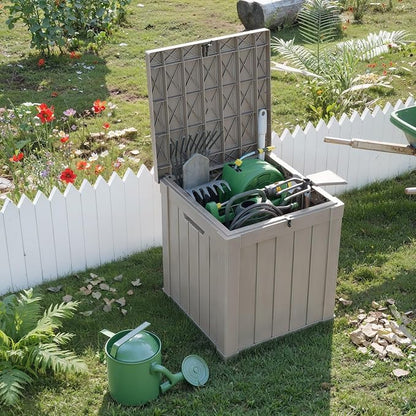 50 Gallon Resin Deck Box, Lockable Outdoor Storage Box - Image 4