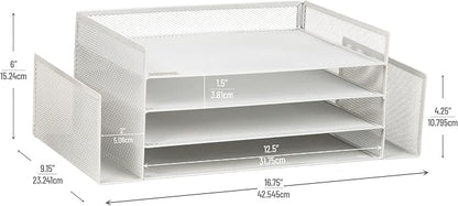 Mind Reader Desktop Organizer, File Storage, Paper Tray, Metal Mesh, 16.75" L x - Image 3