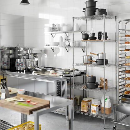 21" Deep x 30" Wide x 86" Height Wire Shelving Kit | 5-Tier | NSF Commercial - Image 7