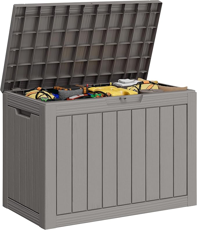 40 Gallon Outdoor Storage Deck Box Waterproof, Garden Tool, Backyard Cushion by WTFGO