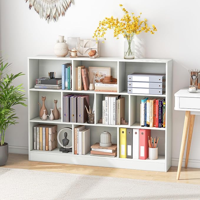 Giantex 10 Cube Bookcase, 4-Tier Freestanding Bookshelf w/ 10 Open Compartments - Image 5